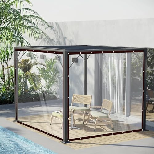 Plane Wasserdicht Transparent,1x2m Transparente Plane,Gewächshaus Pet Hutch Dach,PVC Wasserdicht Regenschutz,Plane Durchsichtig Abdeckplane,Wetterfeste Plane Faltbar Planen,Plane Transparent Mit ösen von Sunshine smile