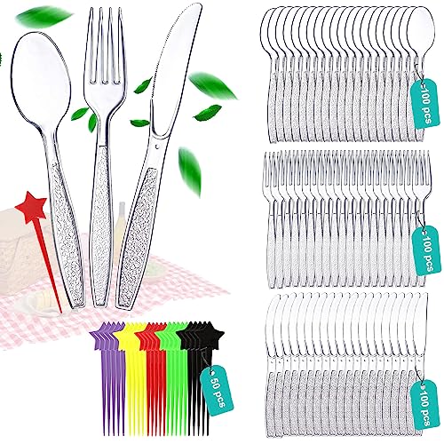 350PCS Plastikbesteck,Plastikgabeln,Plastikbesteck Messer und Gabel,Plastik Messer Gabel,Party Besteck Plastik,Party Besteck Wiederverwendbar von Sunshine smile