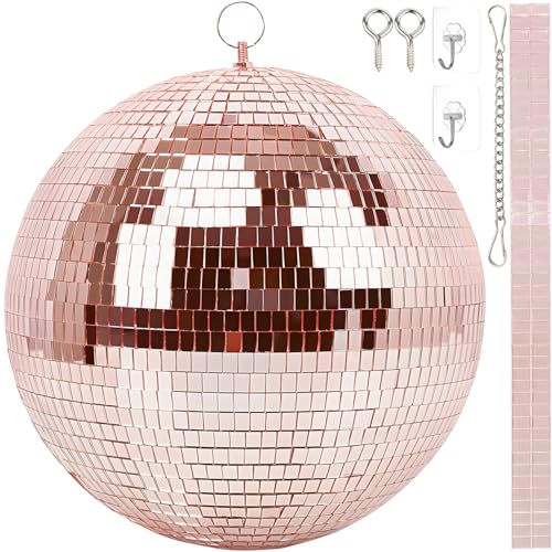 Spiegel-Discokugel 20cm,Discokugeln Zum Aufhängen,Spiegelkugel 20cm mit Selbstklebende Mini Spiegel und Haken Selbstklebend,Spiegelkugeln Disco Kugel,Ideal für Partys Oder DJ-Lichteffekt von Sunshine smile