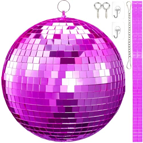 Spiegel-Discokugel 20cm,Discokugeln Zum Aufhängen,Spiegelkugel 20cm mit Selbstklebende Mini Spiegel und Haken Selbstklebend,Spiegelkugeln Disco Kugel,Ideal für Partys Oder DJ-Lichteffekt von Sunshine smile