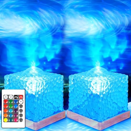 Sternenhimmel Projektor,Wave Lamp,16 RGB Lampe,LED Nachttischlampe,Tischlampe LED Lampe,USB Nachtlichtlampe,LED Tischlampe Kristall,Dimming Kristall Nachtlichtlampe,Rgb Farbwechsel Nachtlicht von Sunshine smile