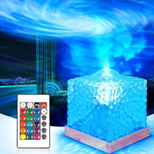 Sternenhimmel Projektor,Wave Lamp,16 RGB Lampe,LED Nachttischlampe,Tischlampe LED Lampe,USB Nachtlichtlampe,LED Tischlampe Kristall,Dimming Kristall Nachtlichtlampe,Rgb Farbwechsel Nachtlicht von Sunshine smile