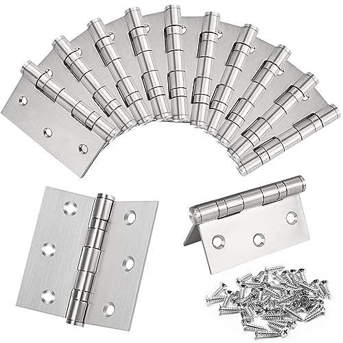 Sunshine smile 10 Stück Edelstahl Scharniere mit 60 Stück Edelstahlschrauben,Edelstahl Scharniere Steckverbinder,Edelstahl Tür-Scharnier,Scharniere für Fenster Schrank von Sunshine smile