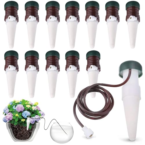 Sunshine smile 12 Stück Wasserspender für Zimmerpflanzen,Bewässerungssystem Balkon,Automatische Bewässerung Zimmerpflanzen,Selbstbewässerung Bewässerungssystem von Sunshine smile