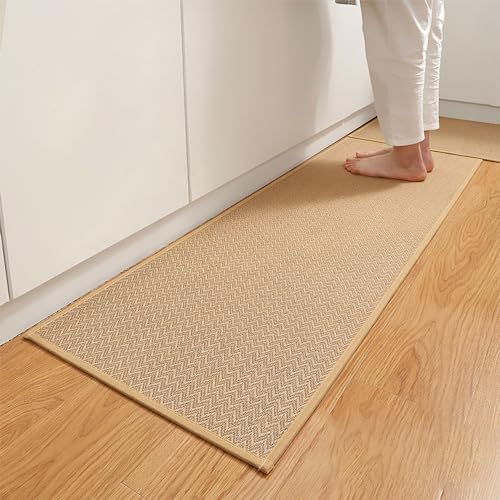 Sunshine smile 40 * 120cm Leinen Küchenteppich,küchenteppich waschbar rutschfest,Schmutzabweisend Bodenmatte Für Bad,Teppich Jute WC,rutschfest Küchenteppich,Küchenteppich Waschbar rutschfest von Sunshine smile