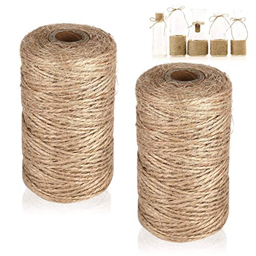 Sunshine smile Jute-Schnur,2x100M-2MM Braun Naturjuteschnur,Garten Kordel Bastelschnur,DIY Kunstgewerbe Gartenarbeit Deko von Sunshine smile