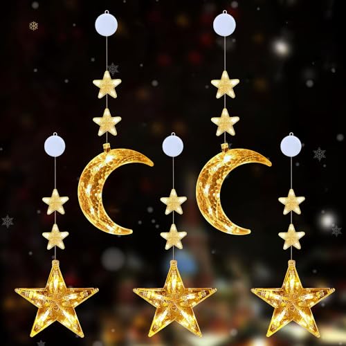 Sunshine smile Ramadan Dekorative Fee Licht, LED Muslim Ramadan Lichter, mit Saugnäpfe, LED Muslim Ramadan Lichterkette, Ramadan Dekoration Lichter,Islam Mubarak Dekoration LED Lichter Leuchten von Sunshine smile