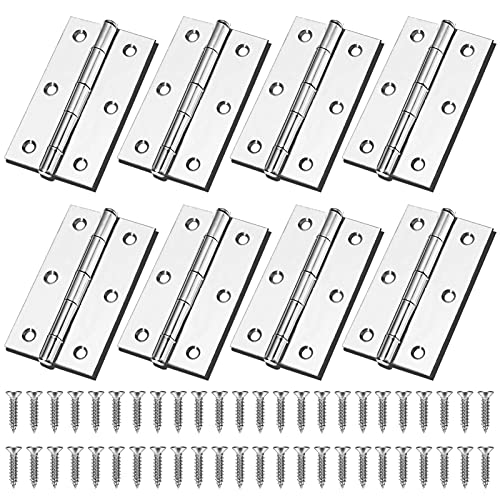 Schaniere Edelstahl,8 Stück Edelstahl Schaniere,65mm x 36mm Scharniere,Türband Scharnier,Edelstahl-Klavierband,Klappbare Hintere Scharniere,Edelstahl Scharniere Steckverbinder mit 48 Stück Schrauben von Sunshine smile