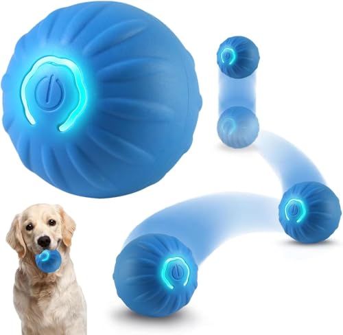 Sunshine smile Selbstrollender Ball Hund,Interaktives Hundespielzeug,Wicked Ball Hund,Interaktives Haustierspielzeug,Automatisches Rollen,Selbstbewegend für langeweile drinnen draußen von Sunshine smile