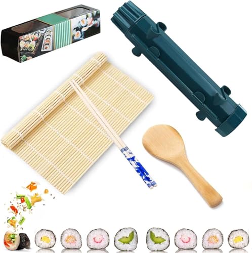 Sushi Maker Roller,Sushi Set zum Selber Machen,6-teiliges Sushi Bazooka Set,Sushi Roller Multifunktionale für Anfänger,Sushimaker und Bambusmatte,DIY Sushi Roller Tool für Anfänger zu Hause von Sunshine smile