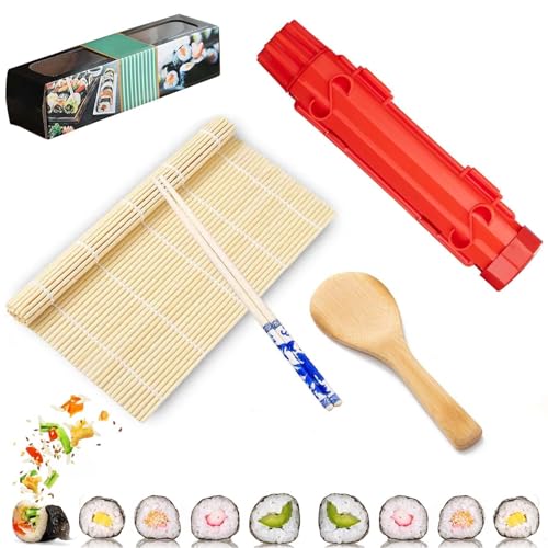 Sushi Maker Set - 6-teiliges Bazooka Set zum Selber Machen, Multifunktionaler Roller für Anfänger, Sushimaker mit Bambusmatte, DIY Tool für zu Hause Sushi Maker Set - 6-teiliges Bazooka Set zum Selber Machen, Multifunktionaler Roller für Anfänger, Sushimaker mit Bambusmatte, DIY Tool für zu Hause von Sunshine smile