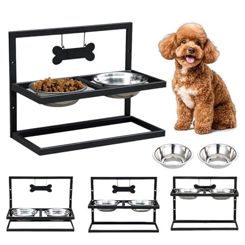 Erhöhter Hundenapf, 3 Höhenverstellbar Hundenapf Erhöht Edelstahl mit 2 Hundenapf 1 Namensschild, Futternapf Hund Hundefutterstation für Kleine bis Mittelgroße Hunde Erhöhter Hundenapf, 3 Höhenverstellbar Hundenapf Erhöht Edelstahl mit 2 Hundenapf 1 Namensschild, Futternapf Hund Hundefutterstation für Kleine bis Mittelgroße Hunde von SunshineFace