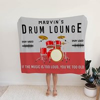 Personalisierte Name Jahr Decke | Drum Lounge Namensdecke Musiker-Decke Geschenk Musik-Liebhaber-Decke Drummerdecke von SunshineGarments