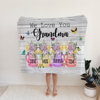 Personalisierte Oma-Decke Mit Familiennamen-Decke Oder Enkelnamen, Geschenk Für Oma, Nana-Decke, Mutter, Decke Oma von SunshineGarments