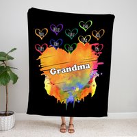 Personalisierte Oma-Decke Mit Familiennamen-Decke Oder Enkelnamen, Geschenk Für Oma, Nana-Decke, Mutter, Decke Oma von SunshineGarments