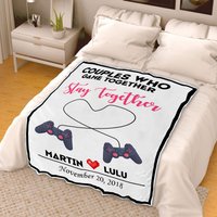 Personalisierte Paar Namensdecke | Seine Und Ihre Individuelle Decke Jubiläums-Decke Geschenk Liebespaar Gamer von SunshineGarments