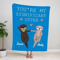 Personalisierte Paar Namensdecke | Sie Sind Meine Bessere Hälfte Otter-Decke Seine Und Ihre Individuelle Decke Jubiläums-Decke Geschenk von SunshineGarments