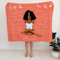 Personalisierte Schwarze Frau Decke Mädchen Magie Fleece Überwurf von SunshineGarments