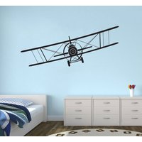Biplane Flugzeug Wandtattoo Vinyl-Aufkleber Junge Zimmer Luftfahrt Wandkunst Wandbild in 11 Verschiedenen Größen Und 30 Farben Erhältlich von SunshineStickers4you