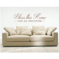 Bless This Home & All Who Enter Wandaufkleber Vinyl-Aufkleber Wandkunst Wandbild Erhältlich in 11 Verschiedenen Größen Und 30 Farben von SunshineStickers4you