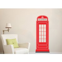 London Phone Booth British Box Uk Großbritannien Wandaufkleber Vinyl-Aufkleber Wandkunst Wandbild in 9 Verschiedenen Größen Und 30 Farben Erhältlich von SunshineStickers4you