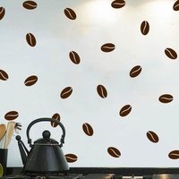 Set Mit Kaffeebohne-Wandaufklebern Konfetti - Mehrere Farben, Größen Und Mengen Erhältlich von SunshineStickers4you