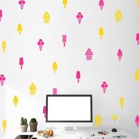Set Von Eistüte Wandaufkleber Aufkleber Konfetti - Mehrere Farben, Größen Und Mengen Erhältlich von SunshineStickers4you