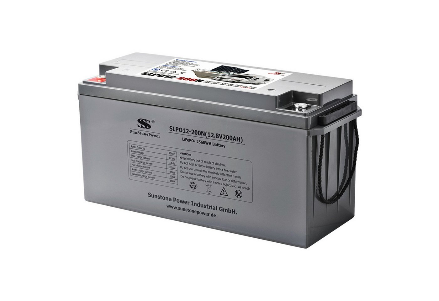 Sunstone Power 12V 200AH LiFePO4 Batterie 1C Entladung Energiespeicher für WOMO RV Solarakkus 200000 mAh (12 V), Bluetooth von Sunstone Power