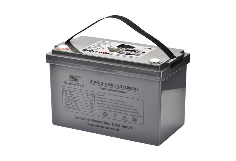 Sunstone Power 12V LiFePO4 Batterie 100AH Lithium Stromspeicher mit Blutooth Solarakkus 100000 mAh (12 V), Solar Batterie Akku, Extrem zyklenfest von Sunstone Power