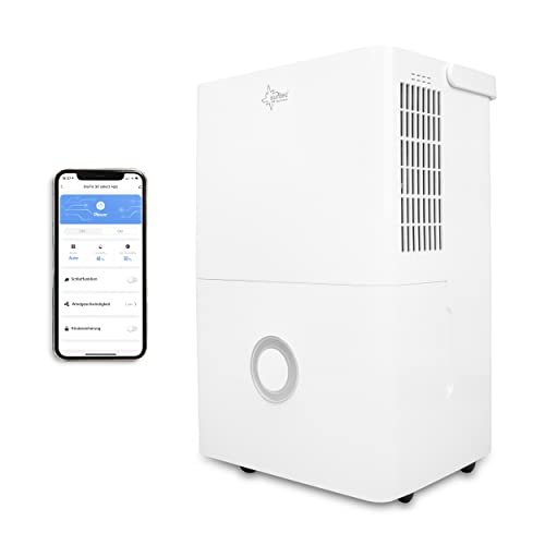 SUNTEC DryFix 30 select APP Luftentfeuchter – Für Räume bis 100 m2 bzw. 250 m3 – Entfeuchter mit App Steuerung – Smart Home Raumentfeuchter mit 30 l/Tag Entfeuchtung – Leise mobile Wäschetrocknung von Suntec Wellness