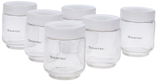 SUNTEC Joghurtmaker Gläser-Set YOG-CUP-6-SET-8687 [Zubehör-Set mit 6 Glasbehältern à 170 ml, inkl. Deckel, passend für Joghurtmaker YOG-8571 easy + YOG-8588 digital] von Suntec Wellness