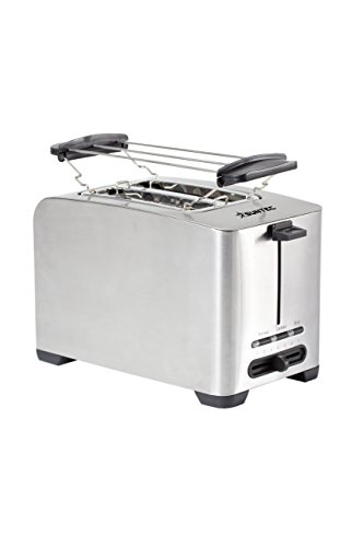 SUNTEC Toaster TOA-8076 V2A [2-Schlitz-Toaster, Brötchenaufsatz, variabler Röstgrad, Krümelschublade, max. 850 Watt] von Suntec Wellness