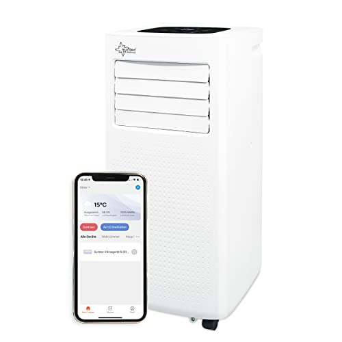 Suntec Wellness Mobiles Klimagerät CoolFixx 2.0 Eco R290 APP – Klimaanlage mobil und leise mit Smart App Steuerung – Entfeuchter für Räume bis 25 qm –, Mit WiFi von Suntec Wellness