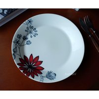 Arabia Finland Runo Poem Porzellan Speiseteller 26 cm, Servierplatte Syyshehku Autumn Glow. Heini Riitahuhta & Birger Kaipiainen von Suntori