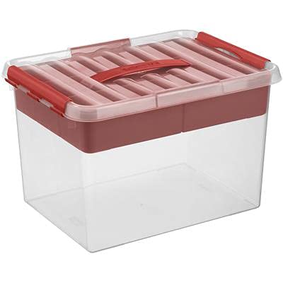 SUNWARE Q-Line Multibox - 22 Liter + Einsatz - 400 x 300 x 260mm - transparent/rot von Sunware