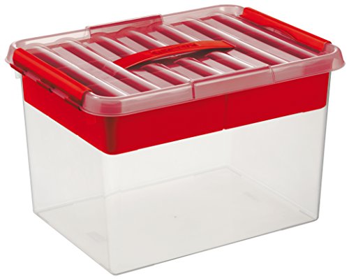 SUNWARE Q-Line Multibox - 22 Liter + Einsatz - 400 x 300 x 260mm - transparent/rot von SUNWARE perfectly organised