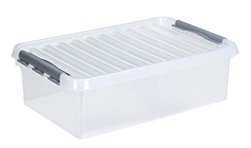 3 x SUNWARE Q-Line Box - 32 Liter - 60 x 40 x 18cm - transparent/metallic von SUNWARE perfectly organised