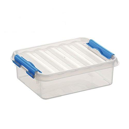 6x SUNWARE Q-Line Box - 1 Liter - 200 x 150 x 60mm - transparent/blau von Sunware