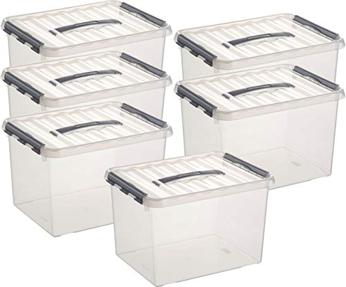 Sunware Aufbewahrungsbox - 6 Boxen à 22 Liter im Set / 40 x 30 x 26 cm mit Clic-Verschluß und Tragegriff von Sunware