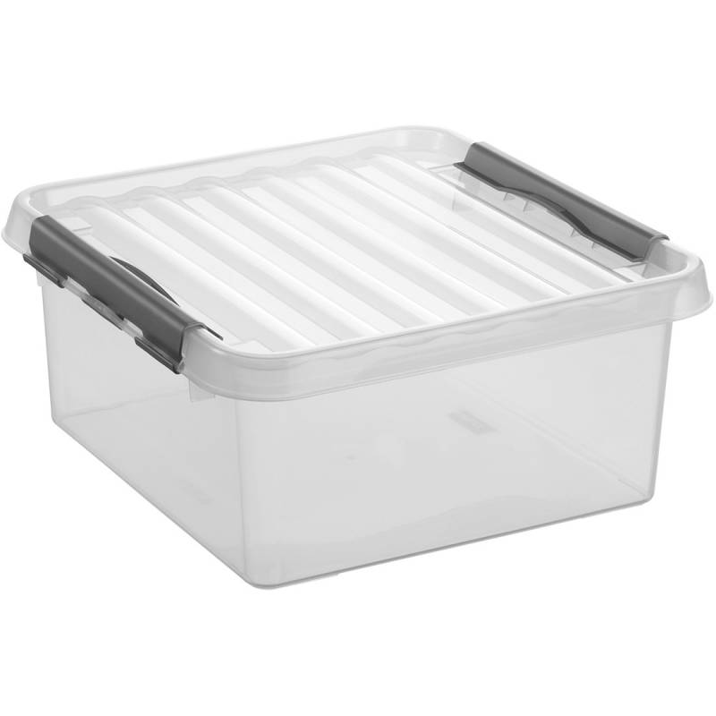 Sunware Aufbewahrungsbox Q-line 18L transparent metallfarbig 40 x 40 x 20 cm von Sunware