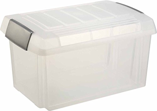 SUNWARE Nesta Box - 60 Liter - mit erhöhtem Deckel - 615 x 405 x 330 mm - transparent/silber SUNWARE Nesta Box - 60 Liter - mit erhöhtem Deckel - 615 x 405 x 330 mm - transparent/silber von SUNWARE perfectly organised