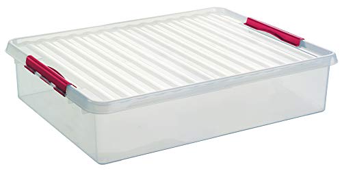 Sunware Q-Line BettBox - 60 Liter - 800 x 500 x 180mm - transparent/rot, 75600605 von SUNWARE perfectly organised