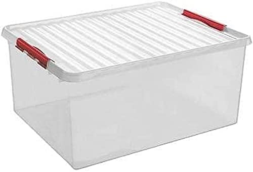 Sunware Q-Line Box - 120 Liter - 80 x 50 x 38cm - transparent/rot 83300605 von Sunware