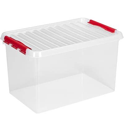 Sunware Q-Line Box - 62 Liter - 600 x 400 x 340mm - transparent/rot von Sunware