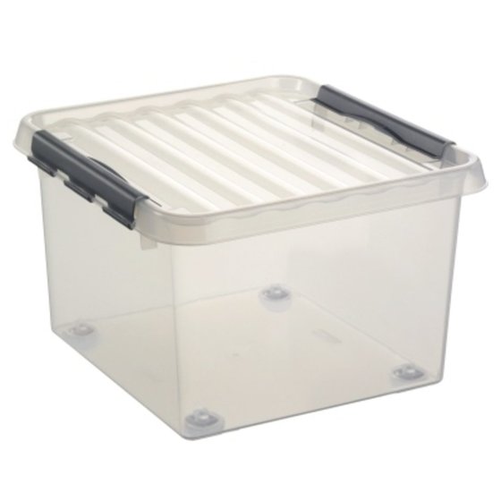 Sunware® - Aufbewahrungsbox Q-line H6163202 26l 40 x 40 x 28cm Rollen transparent von Sunware