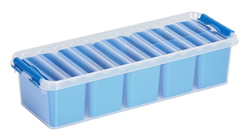 Sunware 2 Stück Q-Line Mixed Box- 3,5 Liter mit 7 Körbe (4x 0,25 + 3x 0,55 L) - 385x141x93mm - transparent/blau von Sunware
