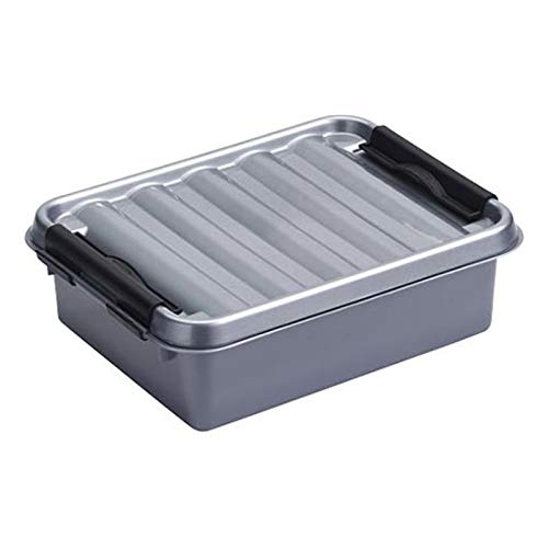 6X SUNWARE Q-Line Box - 1 Liter - 200 x 150 x 60 mm - Silber/schwarz von SUNWARE perfectly organised
