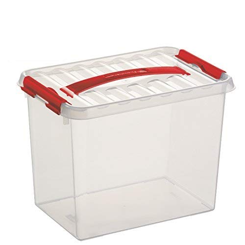 Sunware 6X Q-Line Box - 9 Liter - 300 x 200 x 220mm - transparent/rot von Sunware