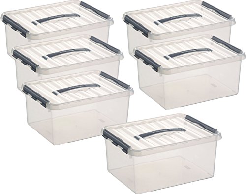 Sunware Aufbewahrungsbox - 6 Boxen à 15 Liter im Set / 40 x 30 x 18 cm mit Clic-Verschluss und Tragegriff von SUNWARE perfectly organised
