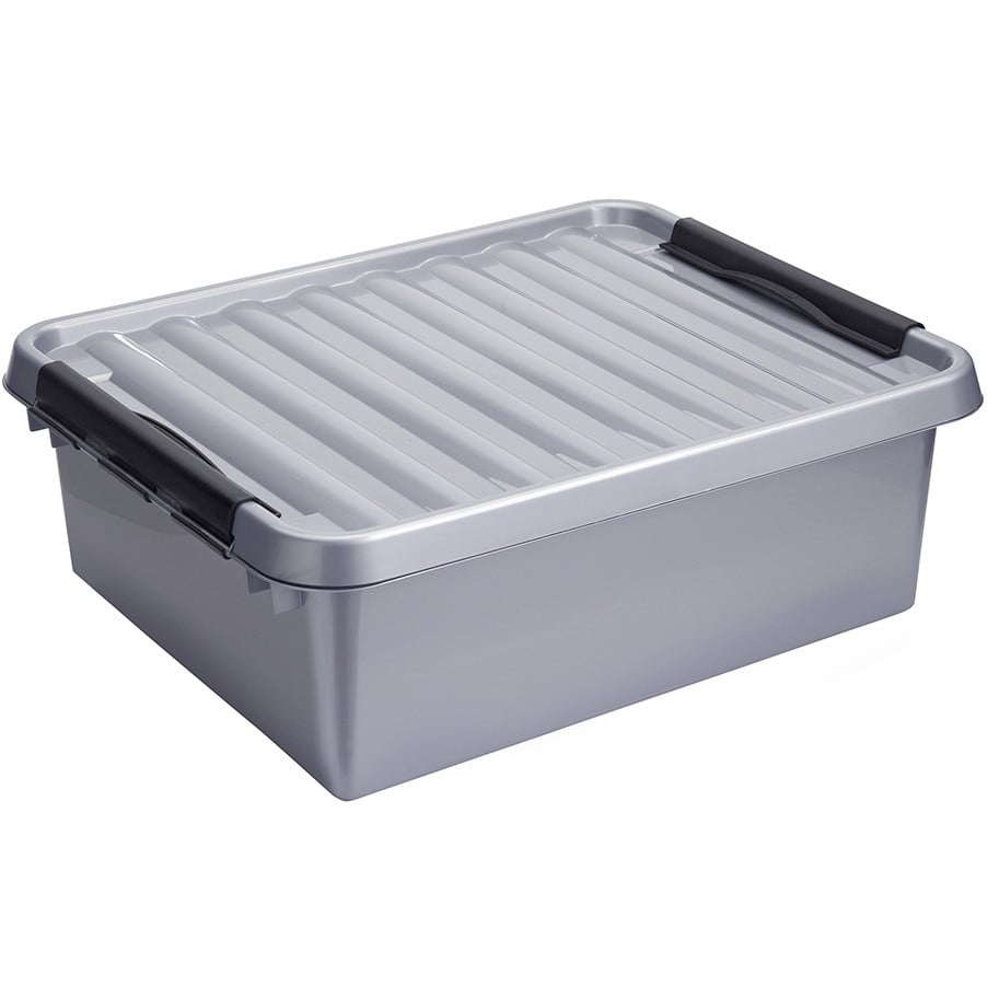 Sunware Aufbewahrungsbox Q-line 25L metallfarbig schwarz 50 x 40 x 18 cm von Sunware
